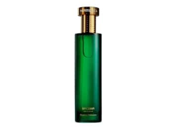 Frasco Agua de Perfume verde con tapón dorado Hermetica Spiceair