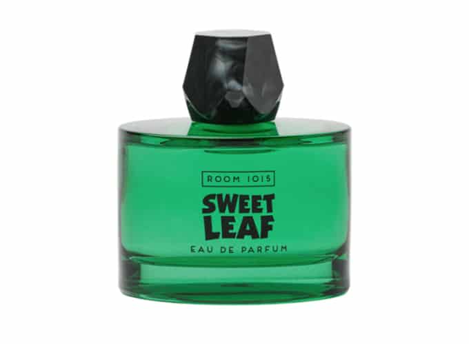 Frasco verde de agua de perfume Room 1015 Sweet Leaf