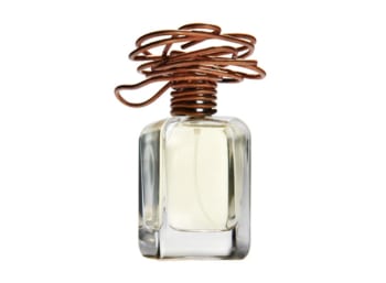 Frasco de vidrio de extracto d e perfume con tapon metalico tipo alambre Mendittorosa Lacura