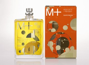 Frasco de Perfume trasparenete con serigrafias plateadas Escentric Molecules Molecule 01 + Mandarin