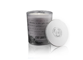 Etat Libre d´Orange Hermann a Mes Cotes vela en vaso gris con letras serigrafiadas