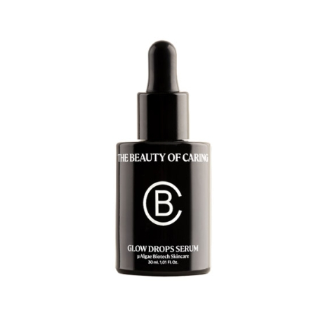 Frasco de Vidrio Negro The Beauty of Caring Glow Drops Serum