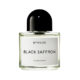 Frasco minimalista con tapón negro de Agua de Perfume BYREDO Black Saffron