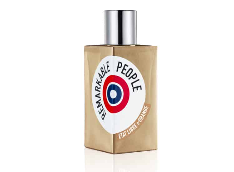 Frasco de perfume dorado mate con tapón plateado Etat Libre d´Orage Remarkable People