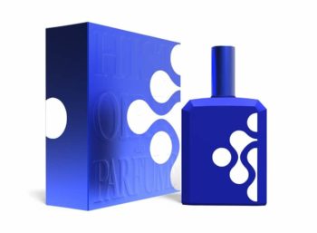 Frasco de Per4fume azul con dibujos blancos Histoires de Parfums Bleu 1.4