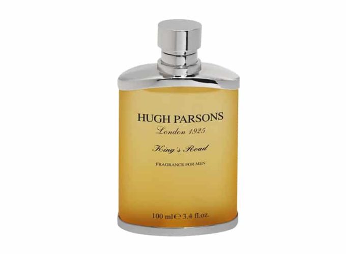 Frasco de perfume amarillo con forma de petaca Hugh Parsons Kings Road