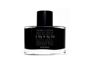 Frasco de Perfume negro Mark Buxton A Day in my Life