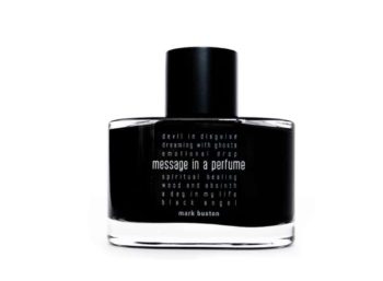 Frasco de perfume negro Mark Buxton Message in a Perfume