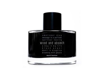 Frasco de Perfume negro Mark Buxton Wood and Absinth