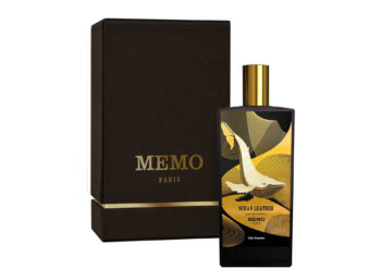 Frasco de Agua de Perfume con placa dorada con dibujo de ballena Memo Paris Ocean Leather