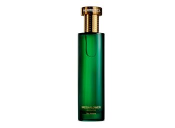 Frasco Agua de Perfume verde con tapón dorado Hermetica Megaflower