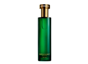 Frasco Agua de Perfume verde con tapón dorado Hermetica Patchoulight