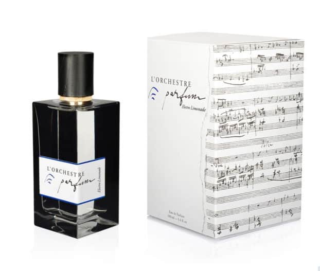 Frasco de agua de Perfume con caja con partitura musical L´Orchestre Parfum Electro Limonade